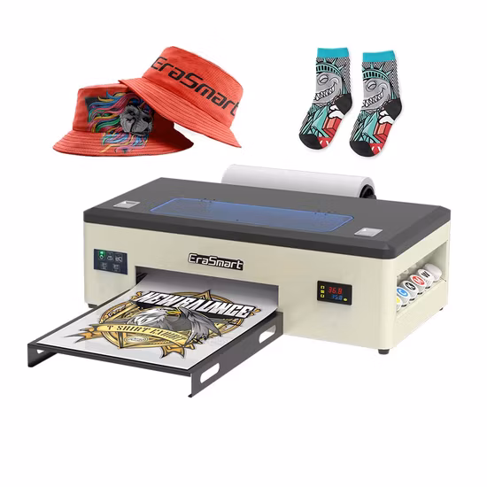 Erasmart Small Desktop Digital Fabric Textile Garment Impresora L1800 A3 Dtf Printer Pet Film Heat Transfer Press Inkjet Tshirt T-Shirt T Shirt Printing Machine