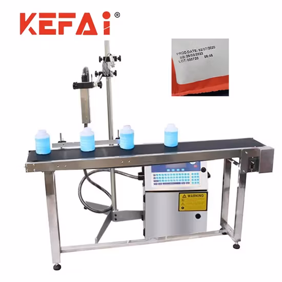 Máquina de impressão digital de sacos plásticos para impressora jato de tinta Kefai com correia transportadora